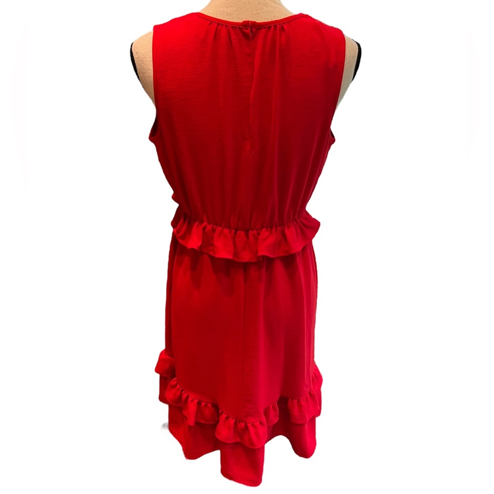 NWT EMMA & MICHELE CLAY RUFFLE DRESS - Picture 3 of 6